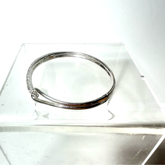 Kate Spade NY Get Connected Bangle Bracelet Silver Color Metal Pave Rhinestone - Picture 8 of 16